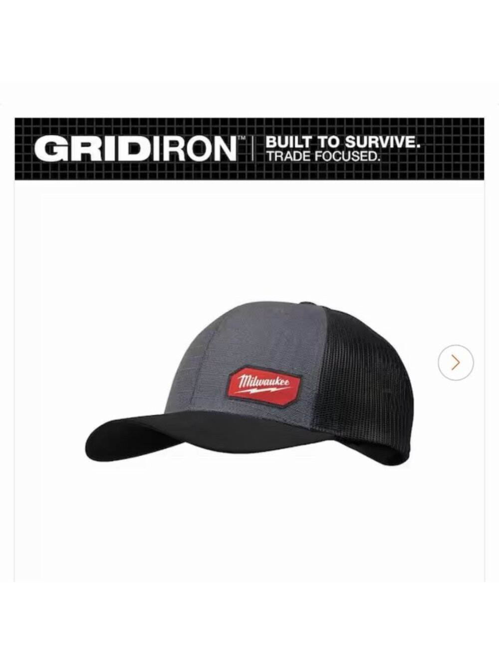 Milwaukee GRIDIRON Snapback Trucker Hat Gray